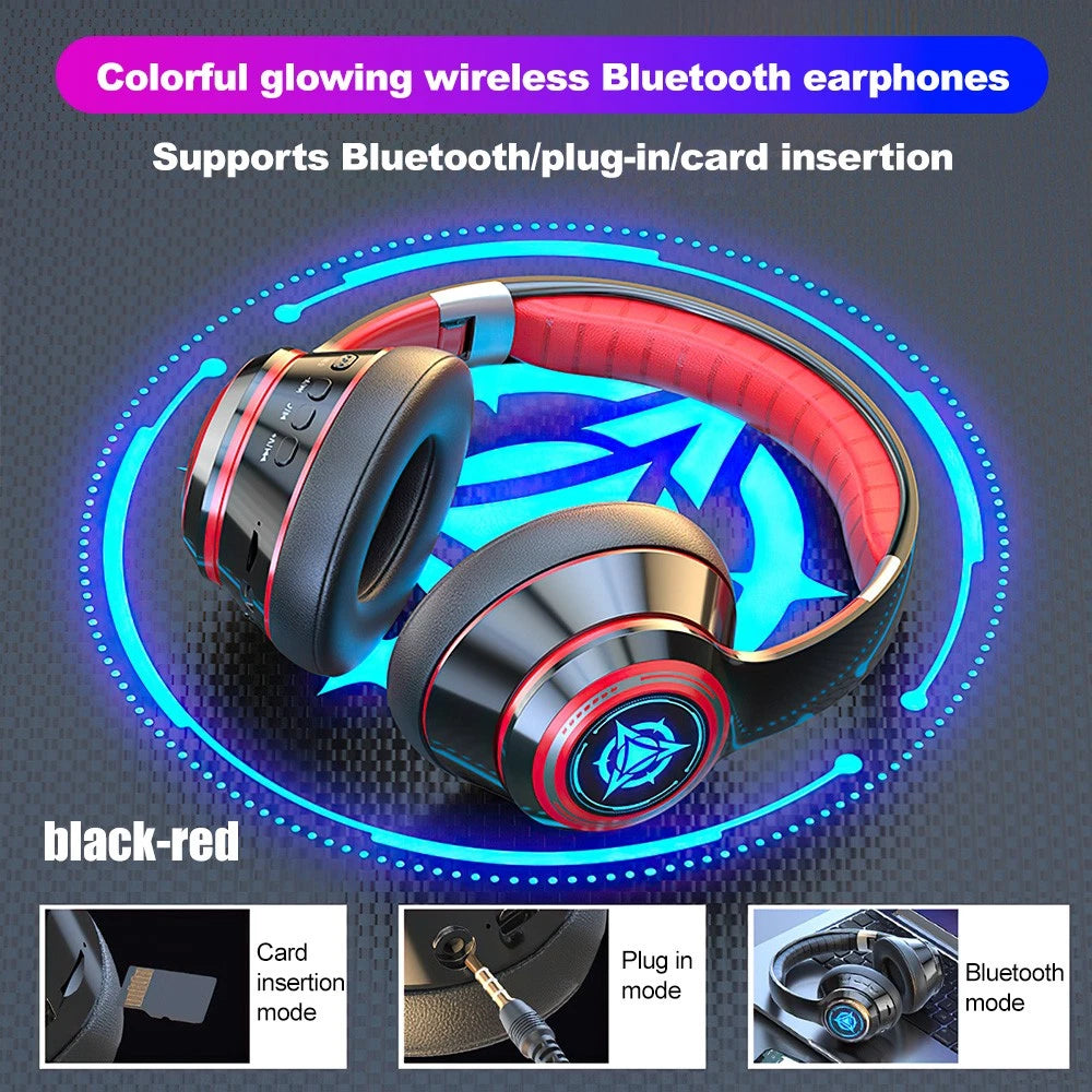 Wireless Headphones Bluetooth Earphones Stereo Headset Rechargeable with Mic