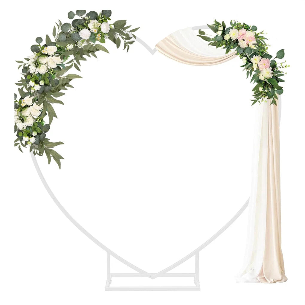 7.21ft Heart Shaped Wedding Backdrop Stand Metal Balloon Arch Frame Ceremony