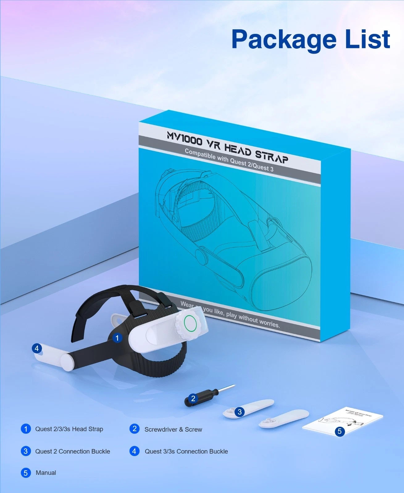 for VR Headset Accessories Adjustable Head Strap for Meta Quest 3s/3/2 Headstrap