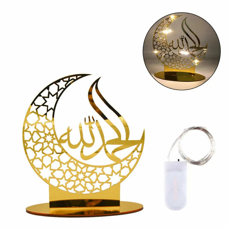 Ramadan EID Mubarak Muslim Copper Light Decorations Islamic Party Table Ornament