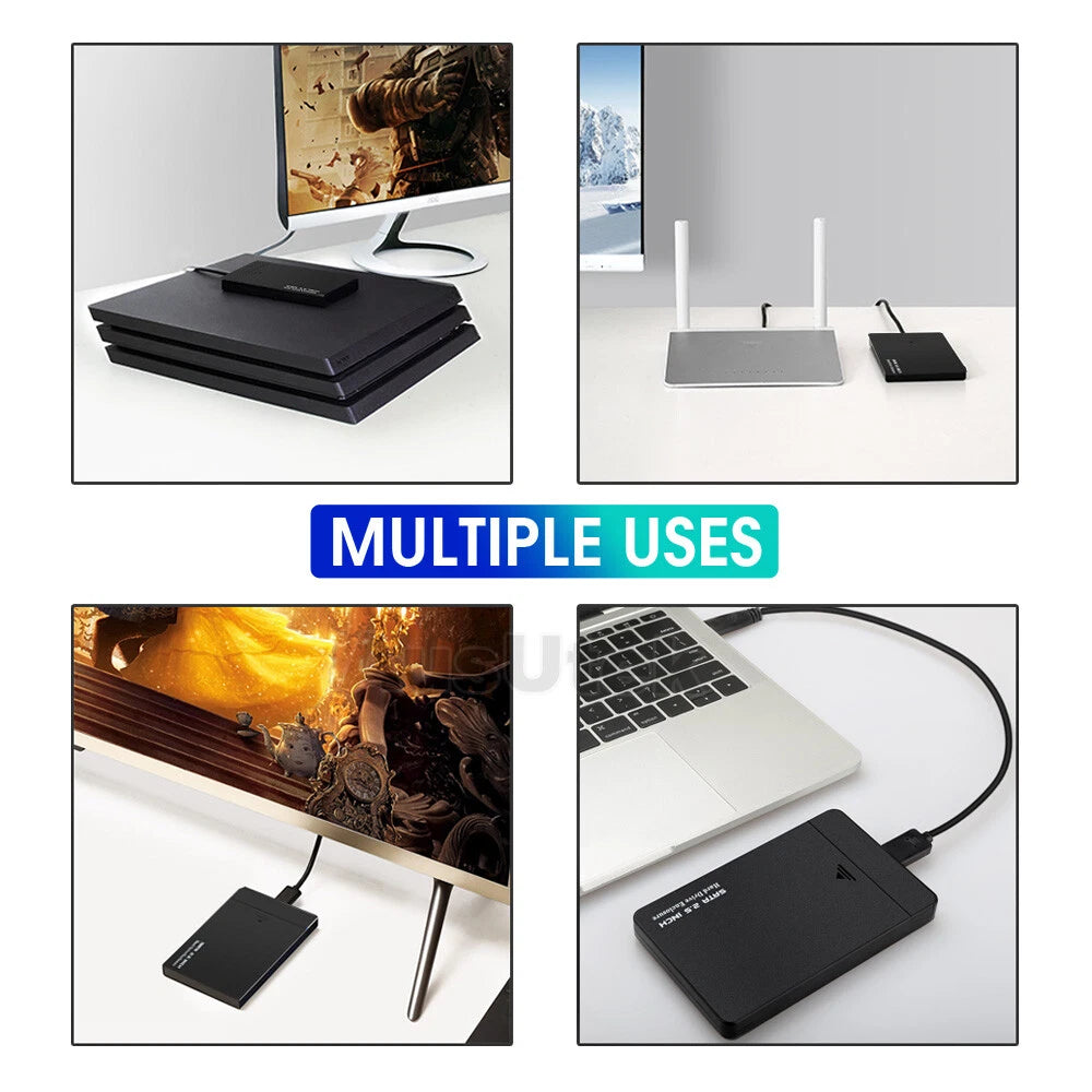 NEW USB 3.0 Portable External Hard Drive Disk Case Slim SATA Storage Box Device