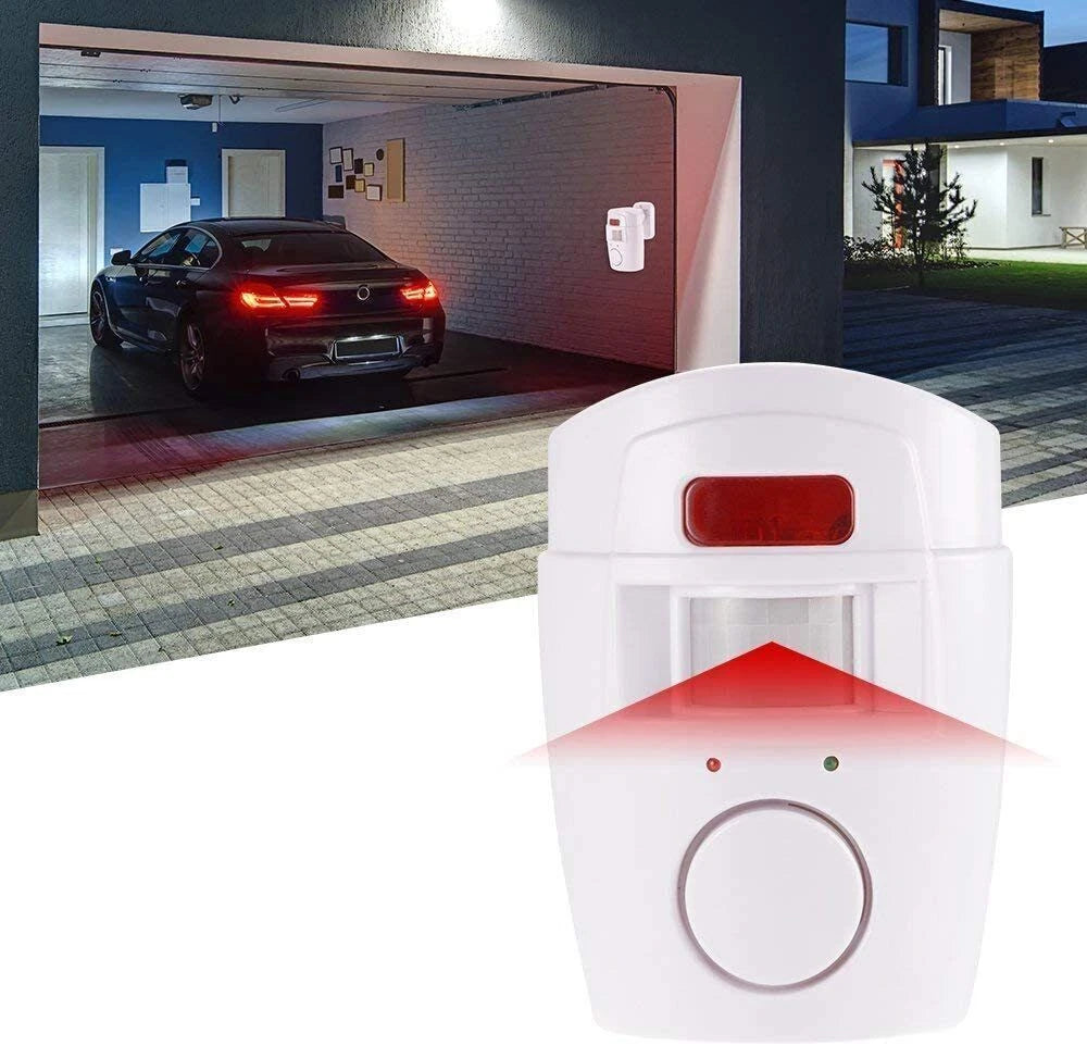 2 x Wireless PIR Motion Sensor Alarm & Remote Controls Home Caravan Garage Shed
