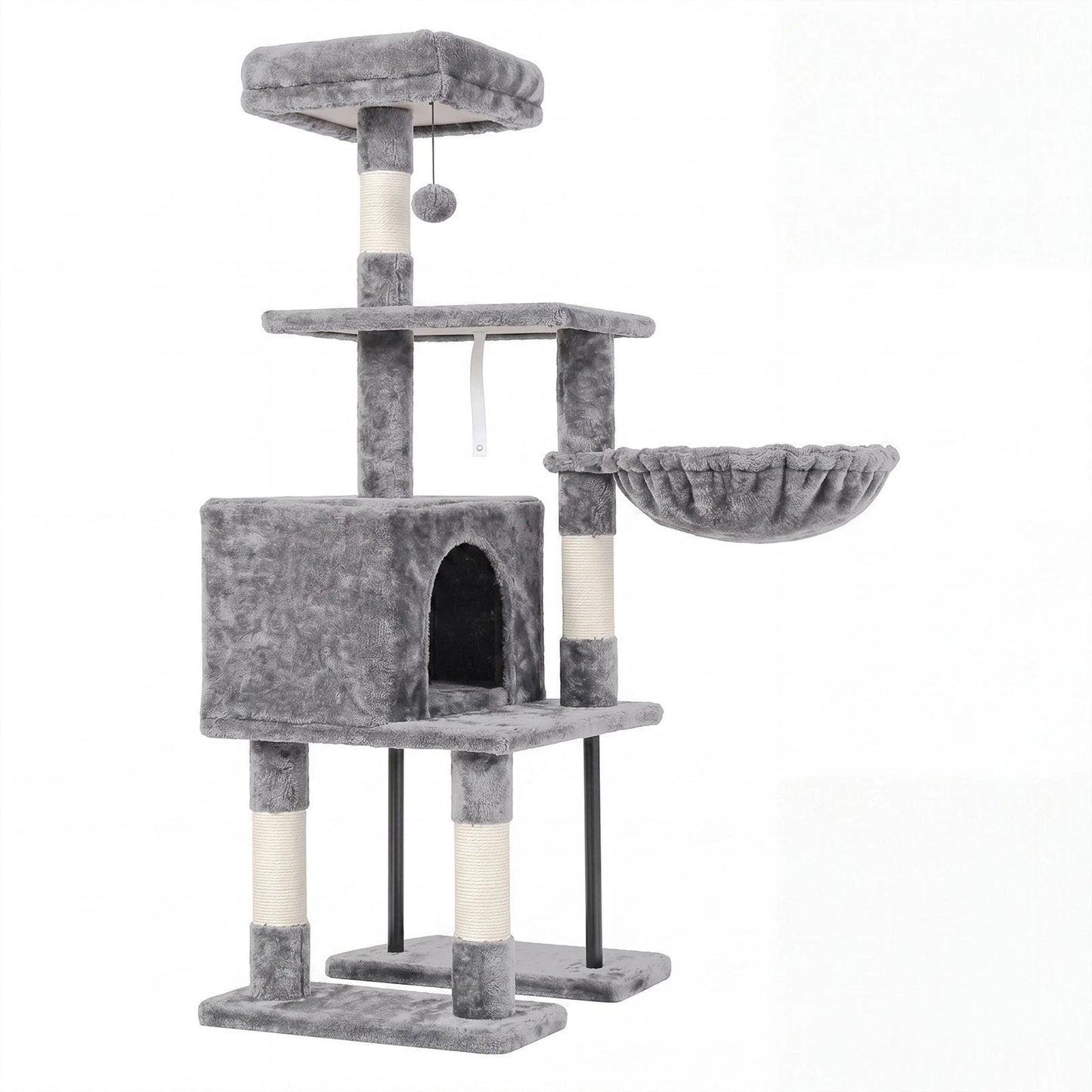 Pawz Cat Tree Cat Tower Multi-Level Cat Bed with Condo 125cm Plush Gray