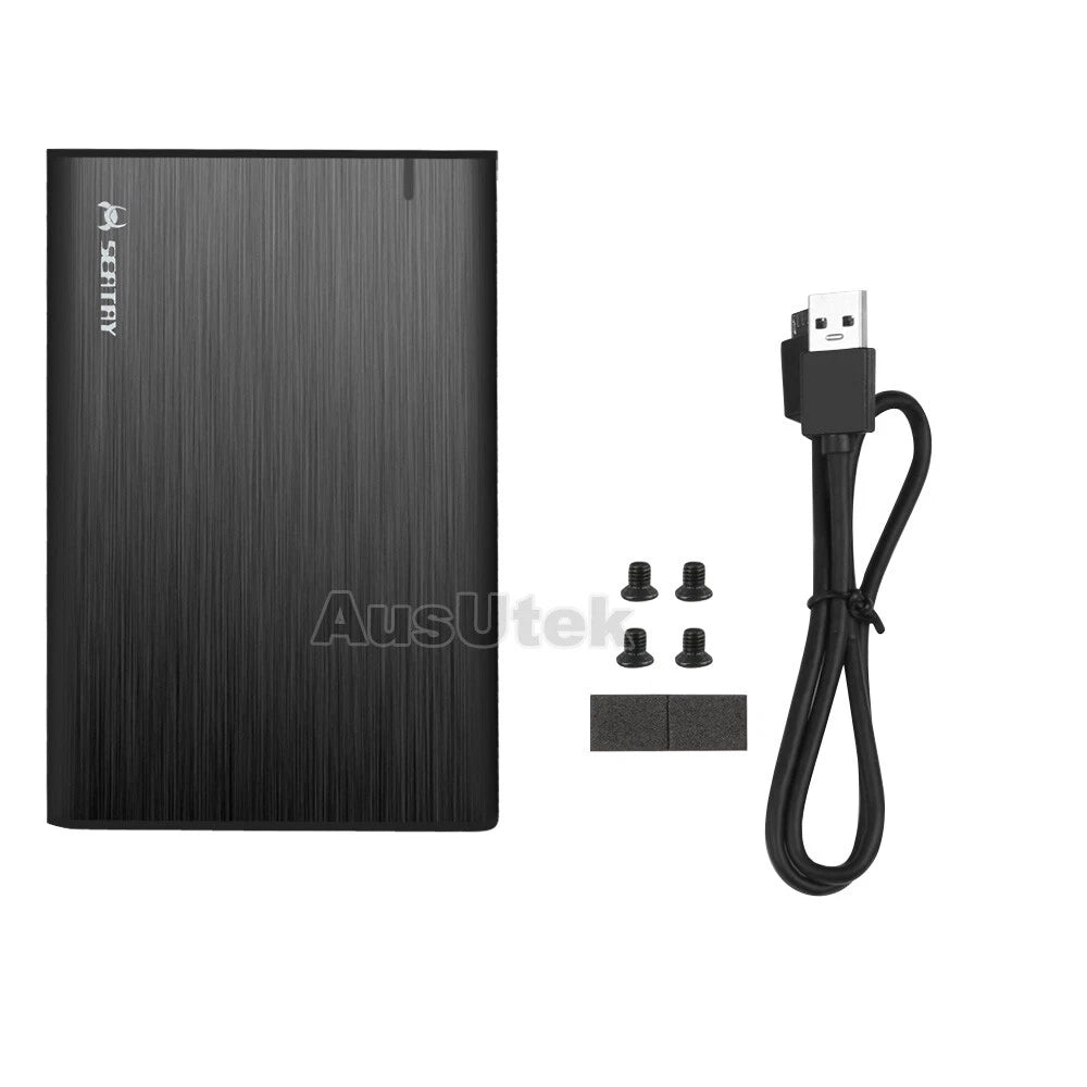 Aluminum USB 3.0 Hard Drive 2.5" SATA HDD SSD External Slim Enclosure Case