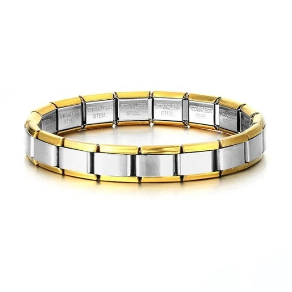 Stainless Steel Italy Bracelets Square Italian Charm Bracelets Women Men