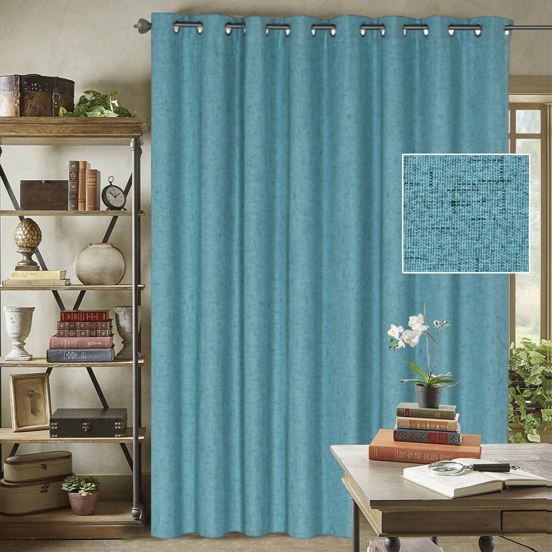 1 Panel Extra Wider 100% Blackout Curtain Thermal Insulated Drapes with Coating
