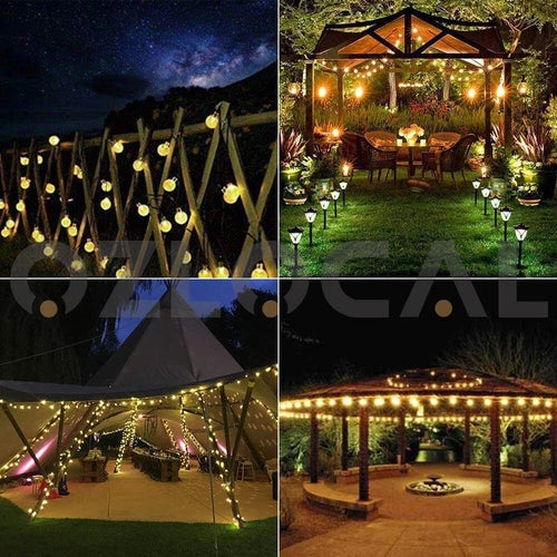 100/200LED Solar Globe String Lights Fairy Outdoor Festoon Party Garden Decor