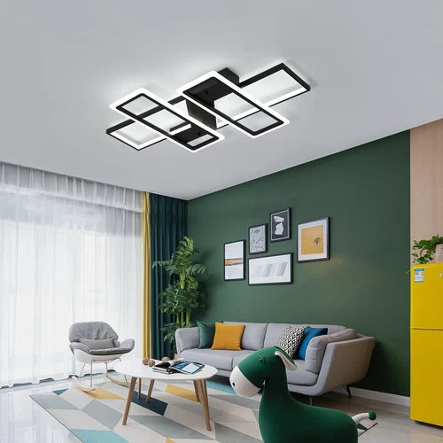 Modern Minimalist LED Flush Mount Ceiling Light with Remote for Bedroom Dining