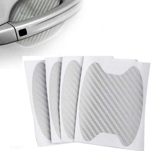 4pcs Car Door Handle 3D Carbon Fiber Anti Scratch Protector Film Cover Sticker