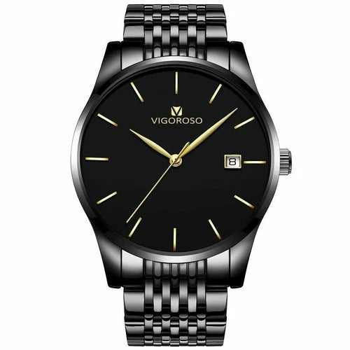 Fashion Men's Watches Stainless Steel Date Waterproof Sport Quartz Wristwatch