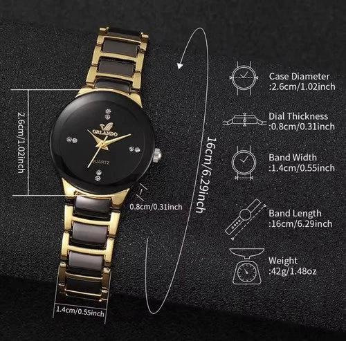 Fashion Rhinestone Women's Luxury Watch Stainless Steel Band Quartz Watches