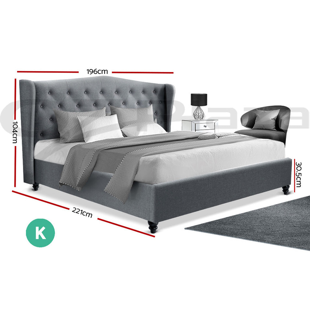 Artiss Bed Frame Double Queen King Size Base Mattress Platform Fabric Wooden