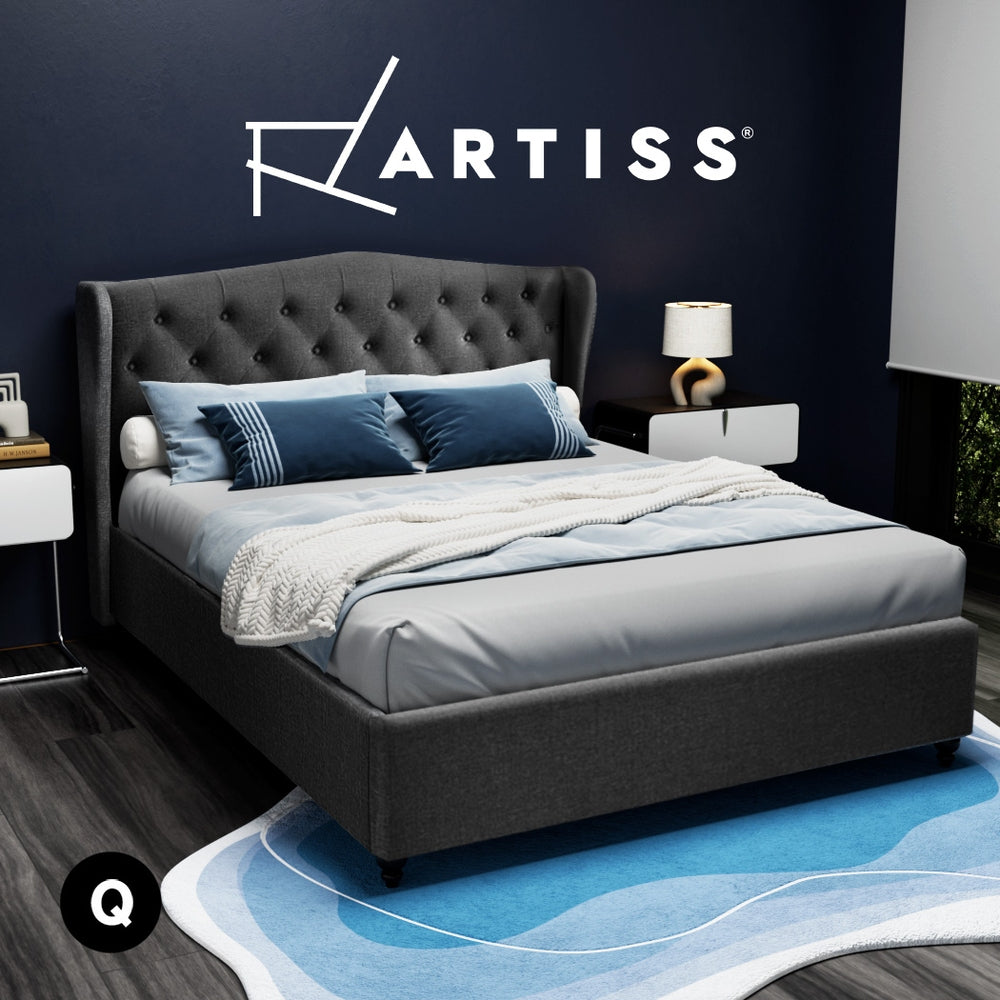 Artiss Bed Frame Double Queen King Size Base Mattress Platform Fabric Wooden