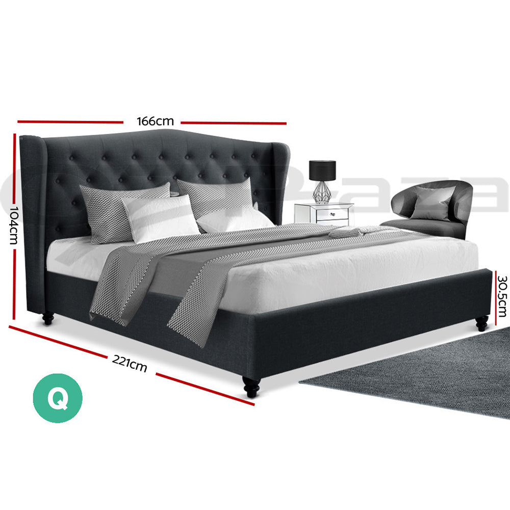 Artiss Bed Frame Double Queen King Size Base Mattress Platform Fabric Wooden