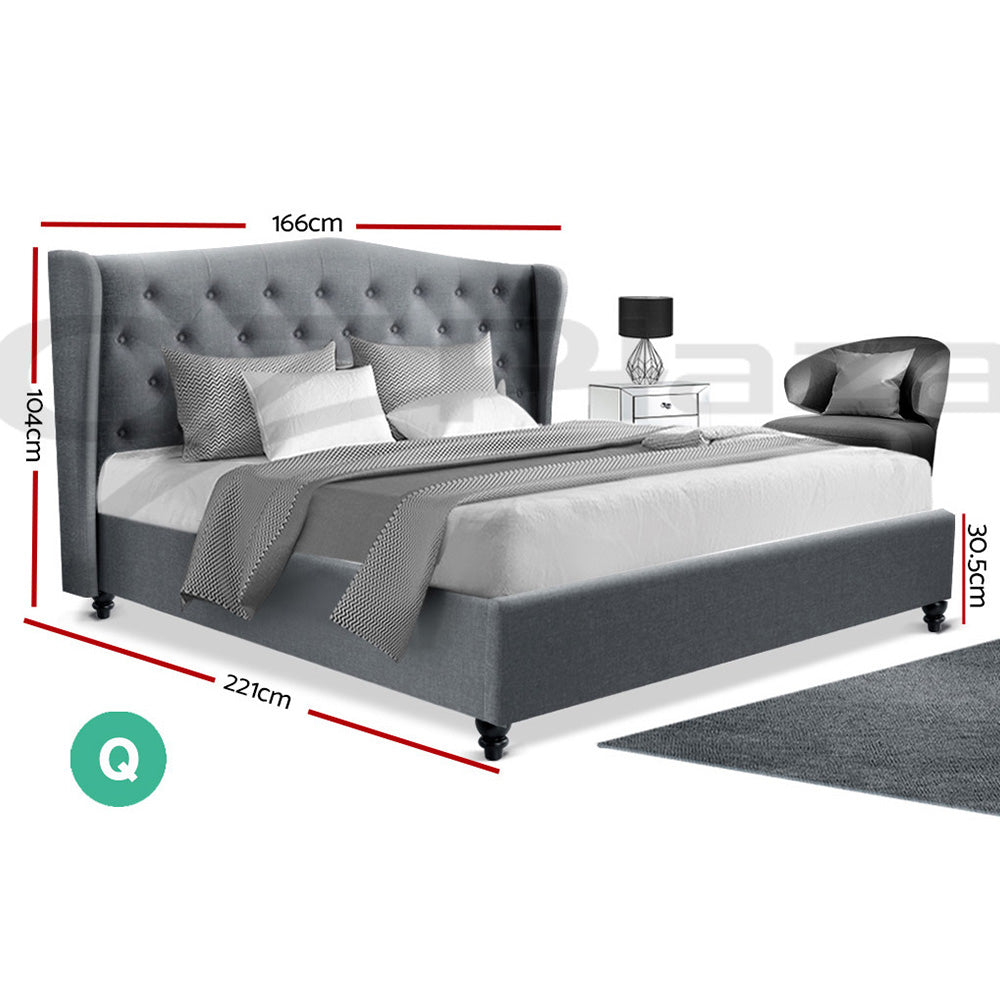 Artiss Bed Frame Double Queen King Size Base Mattress Platform Fabric Wooden