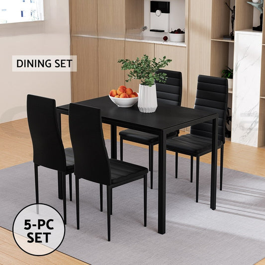 Artiss Dining Tables and Chairs Dining Set 5/7 Pieces Wooden Table Leather Chair