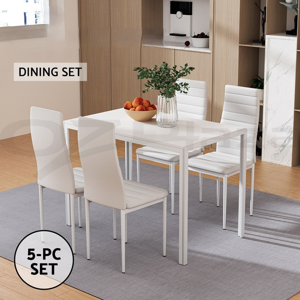 Artiss Dining Tables and Chairs Dining Set 5/7 Pieces Wooden Table Leather Chair