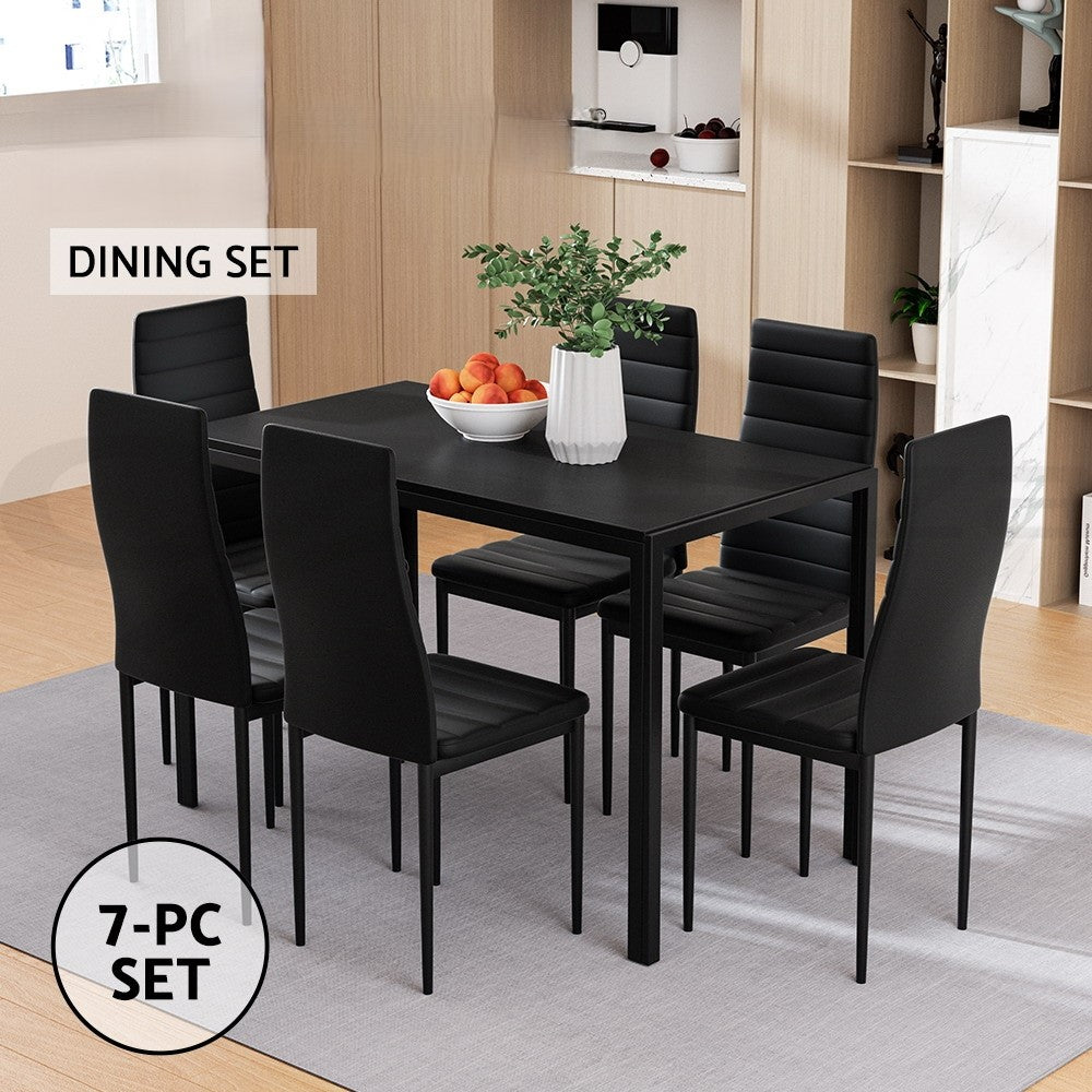 Artiss Dining Tables and Chairs Dining Set 5/7 Pieces Wooden Table Leather Chair