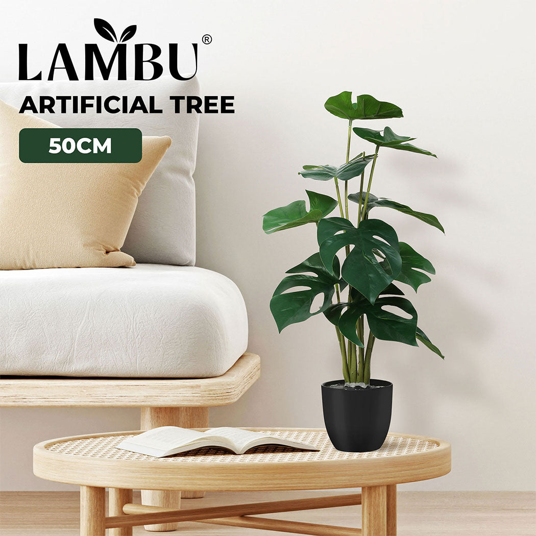 Lambu Artificial Plants Palm in Pot Fake Tree Lifelike Home Office Decor Indoor