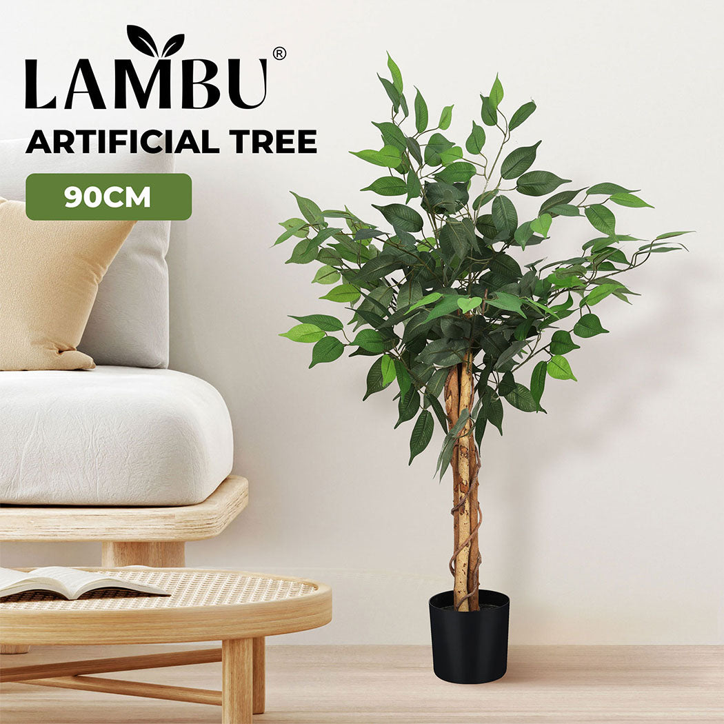 Lambu Artificial Plants Palm in Pot Fake Tree Lifelike Home Office Decor Indoor
