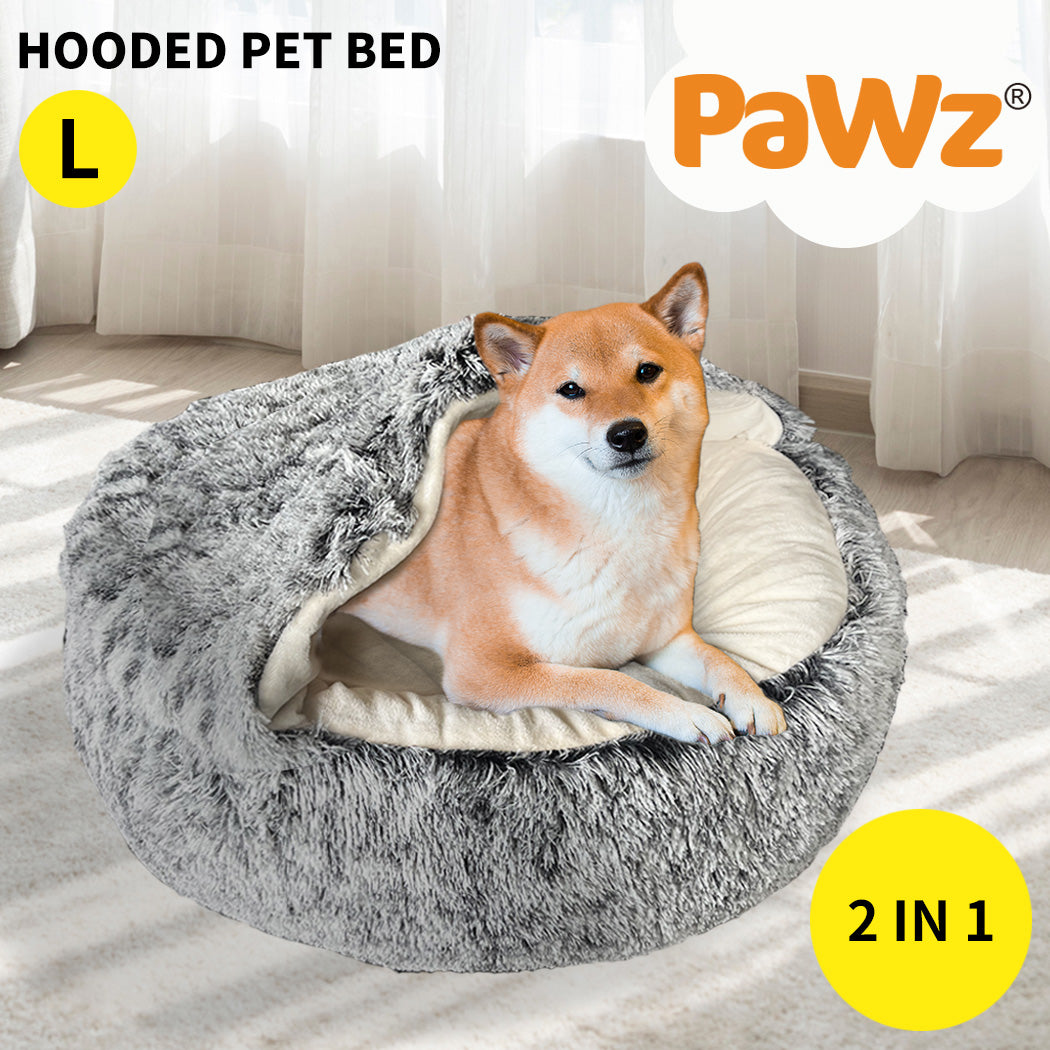 Pawz Pet Dog Calming Bed Warm Soft Plush Sleeping Removable Cover Washable Large