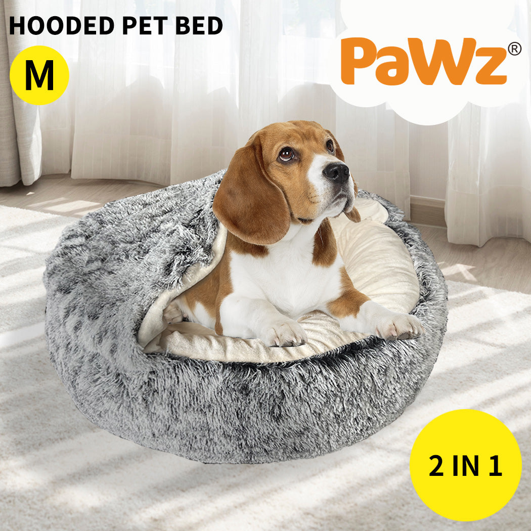 Pawz Pet Dog Calming Bed Warm Soft Plush Sleeping Removable Cover Washable Large