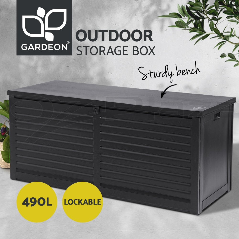 Gardeon Outdoor Storage Box 390/490L Indoor Garden Bench Toy Tool Sheds Chest