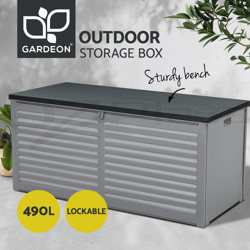 Gardeon Outdoor Storage Box 390/490L Indoor Garden Bench Toy Tool Sheds Chest
