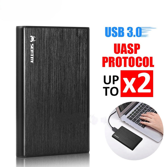 Aluminum USB 3.0 Hard Drive 2.5" SATA HDD SSD External Slim Enclosure Case