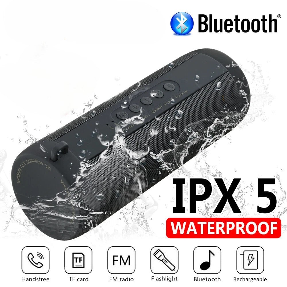 Wireless Bluetooth Speaker Portable Stereo Music Waterproof AUX/TF/FM/Radio