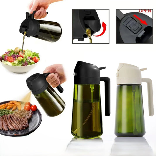 2 in 1 Olive Oil Sprayer Dispenser Cooking Baking BBQ Spray Bottle Kitchen Tool