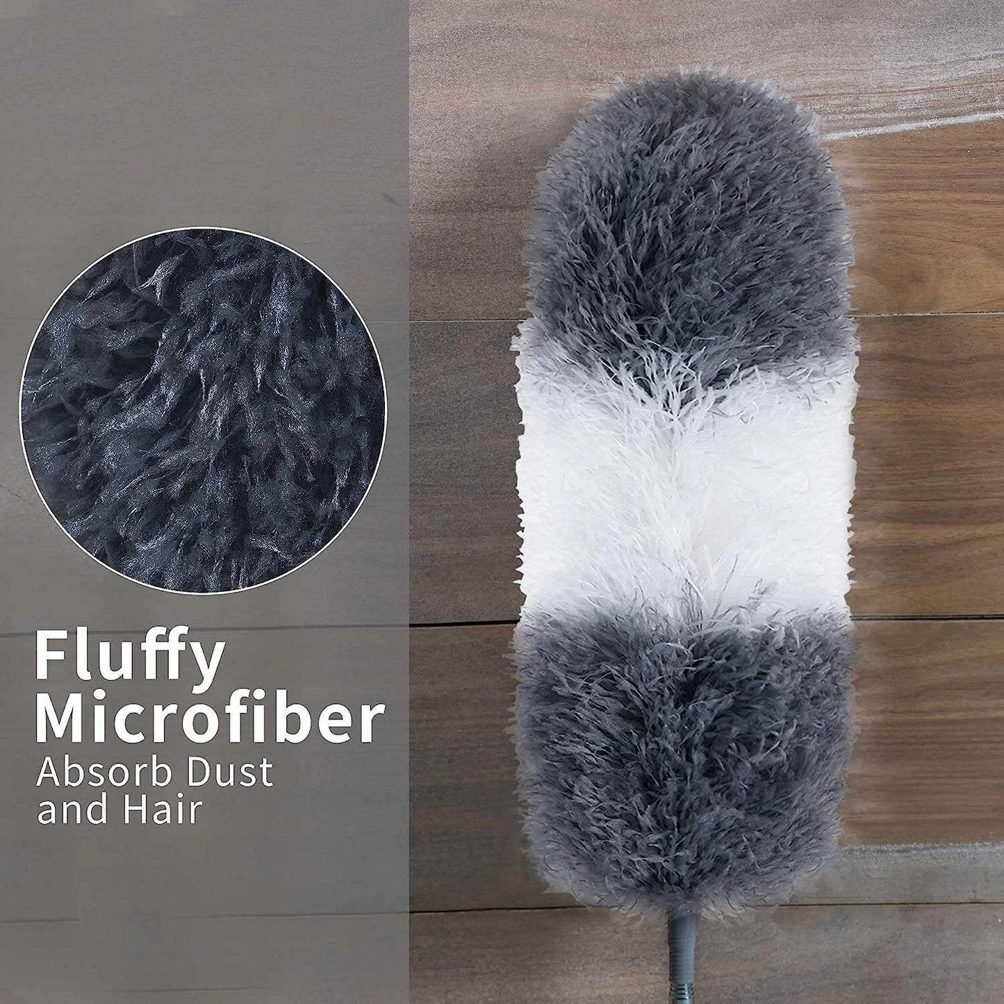 Microfiber Feather Duster Retractable Pole Bendable Duster for Ceiling Fans Cars