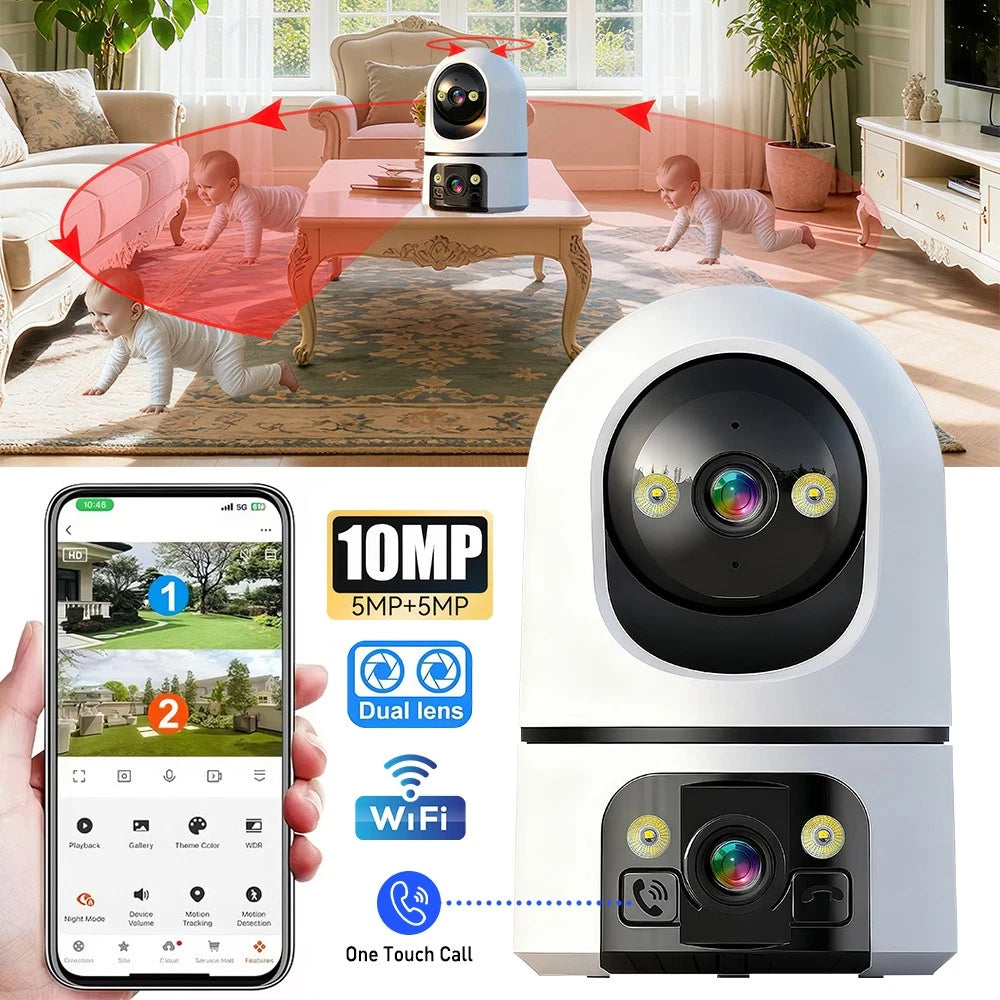 Security Camera 2.4G WIFI Indoor Smart Home Baby Pet Monitor Night Vision Wired