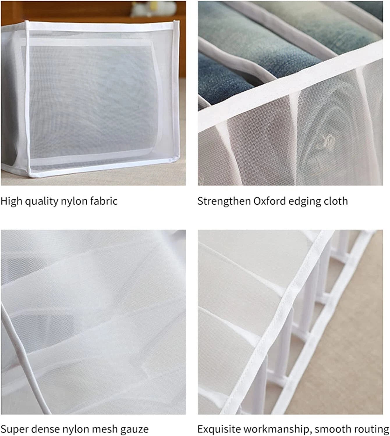 Foldable Clothes Drawer Organizer Mesh Storage Box Closet Wardrobe Jeans T-Shirt
