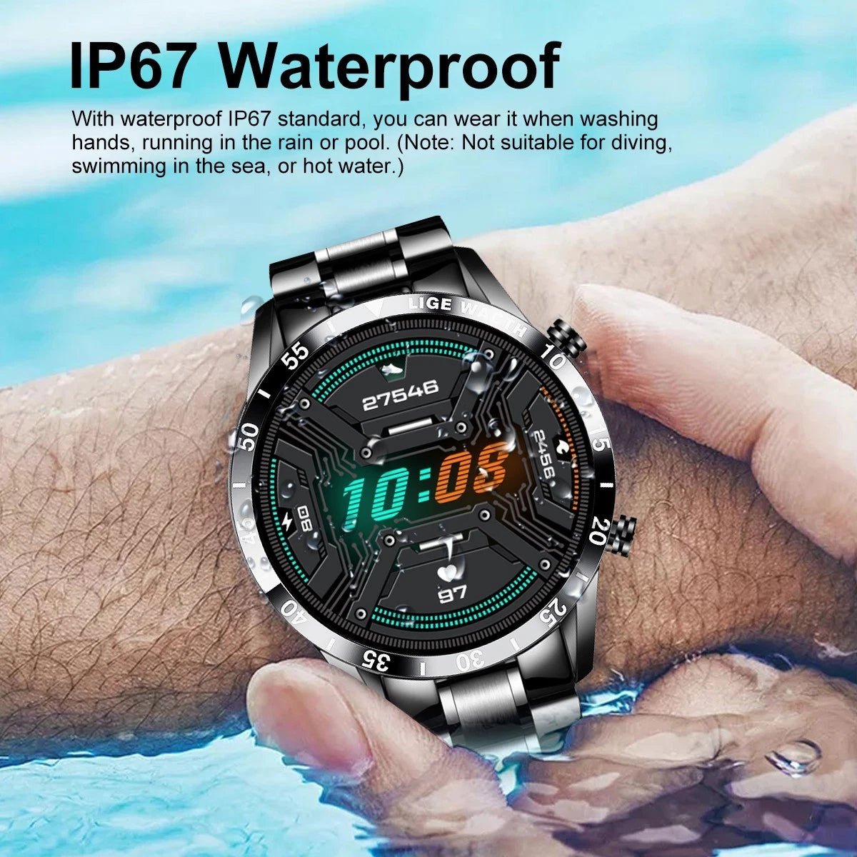 Bluetooth Call Smart Watch Waterproof Men Sport Full Touch Screen Smartwatch HOT