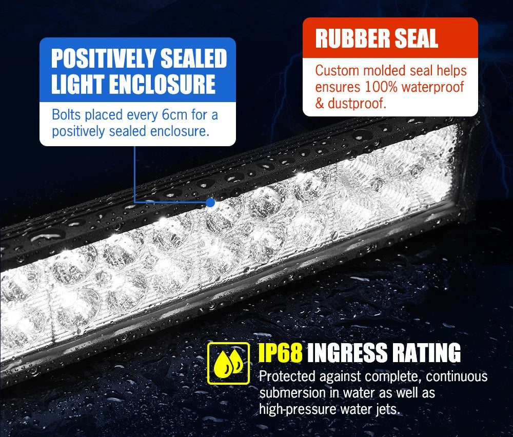 Lightfox 20Inch Osram LED Light Bar Spot Flood Driving + 23'' Number Plate Frame