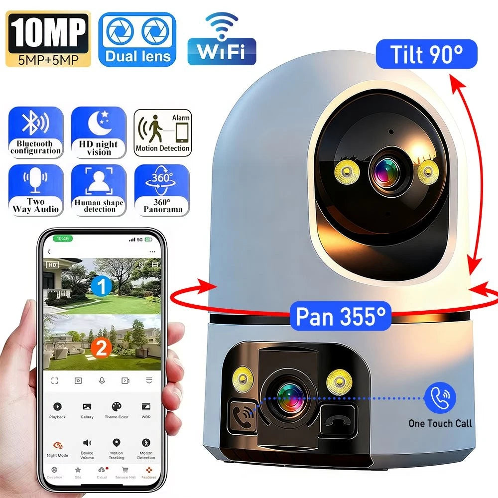 Security Camera 2.4G WIFI Indoor Smart Home Baby Pet Monitor Night Vision Wired