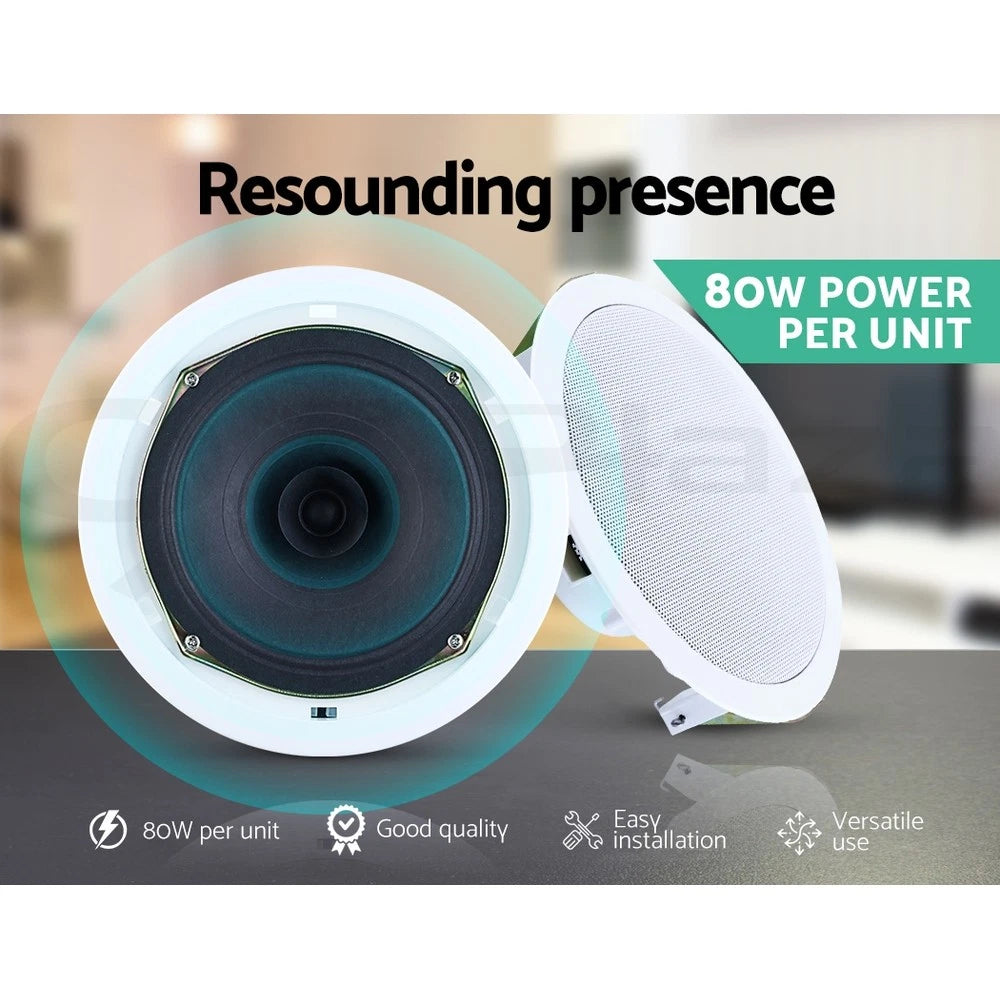 Giantz 6''Ceiling Speakers In Wall Speaker Home Audio Stereos Tweeter 2pcs