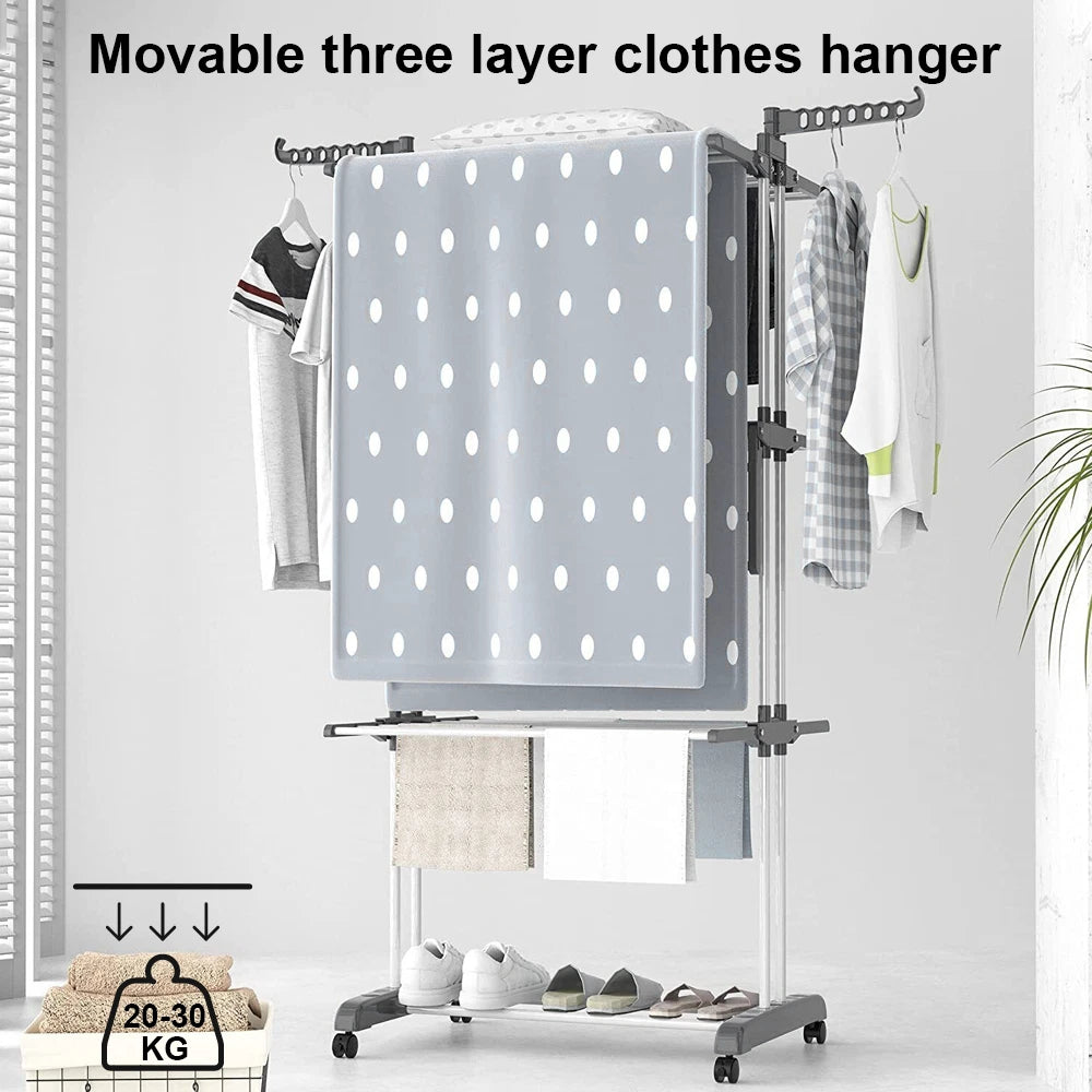 Foldable Garment Hanger Shoes Clothes Airer Drying Rack Laundry Support Horse AU