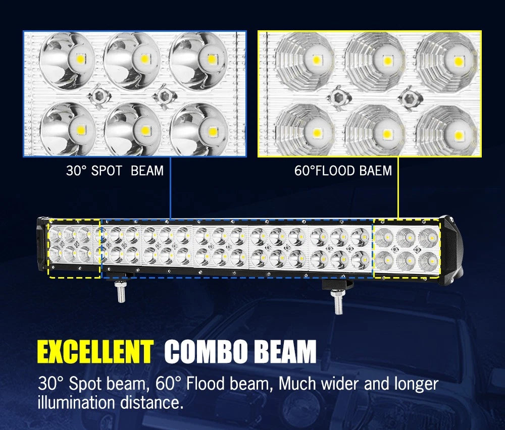 Lightfox 20Inch Osram LED Light Bar Spot Flood Driving + 23'' Number Plate Frame