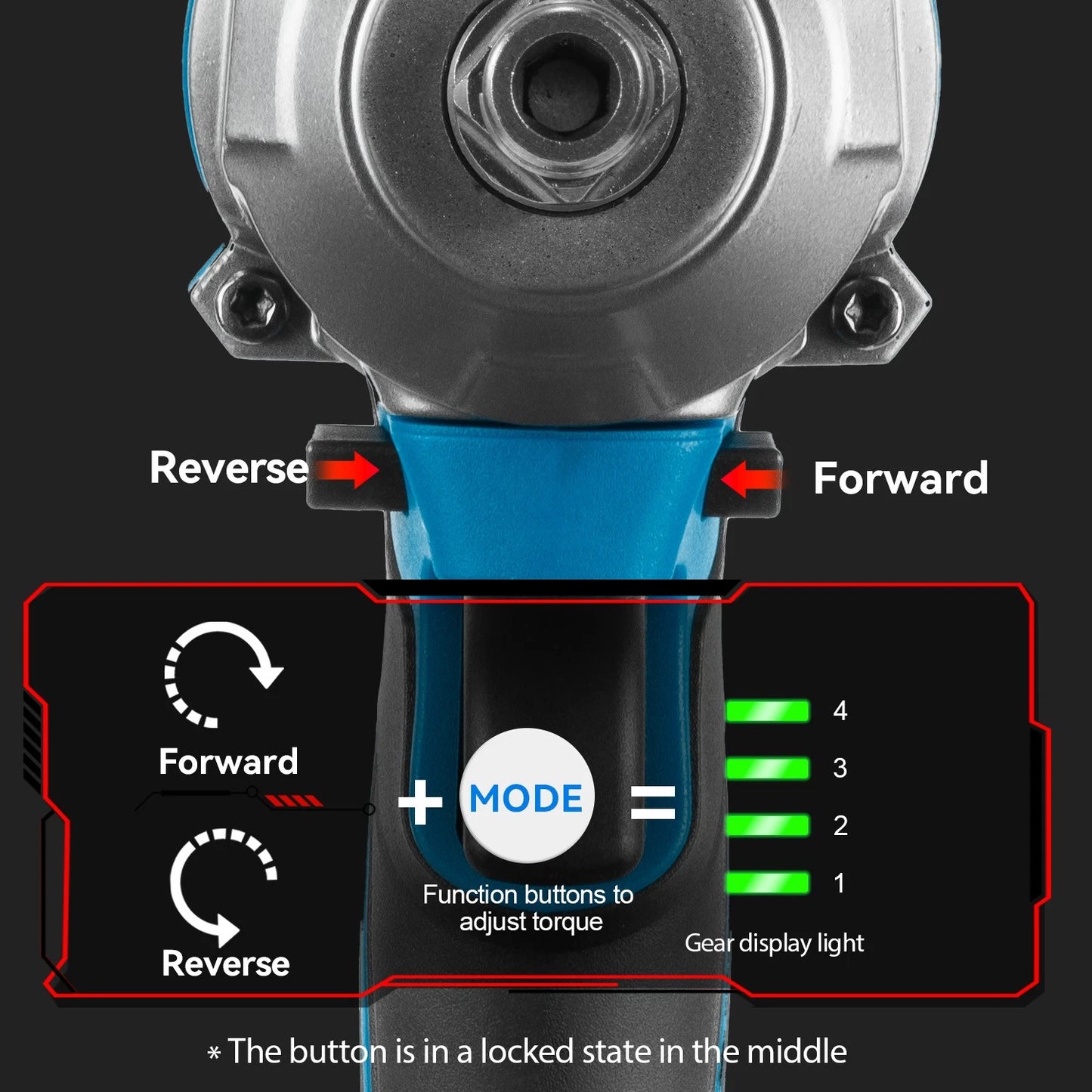 2000NM Cordless Impact Wrench Electric Brushless Rattle Gun w/2 Battery+Case Set