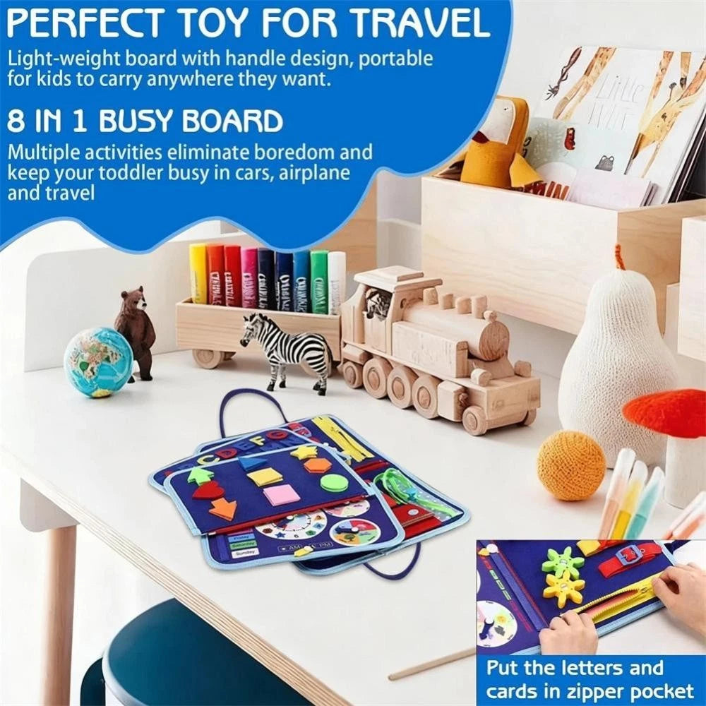 Busy Board Montessori Toddler Sensory Educational Fine Motor Travel Quiet Book