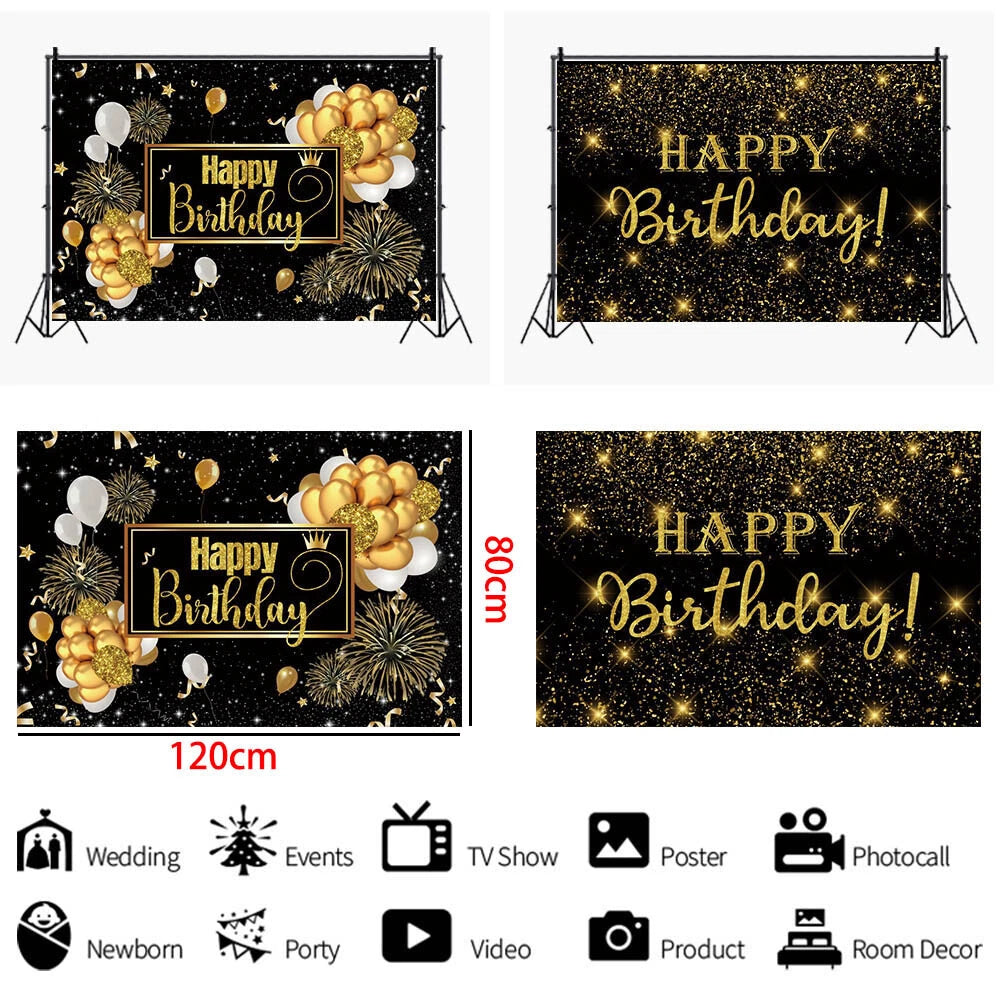Happy Birthday Backdrop Banner Background Cloth Photo Props Party Decoration New