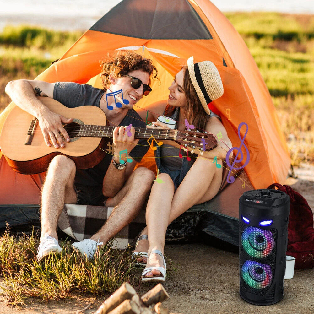 3000W Portable Bluetooth Party Speaker Sub Woofer Heavy Bass Sound System & MIC