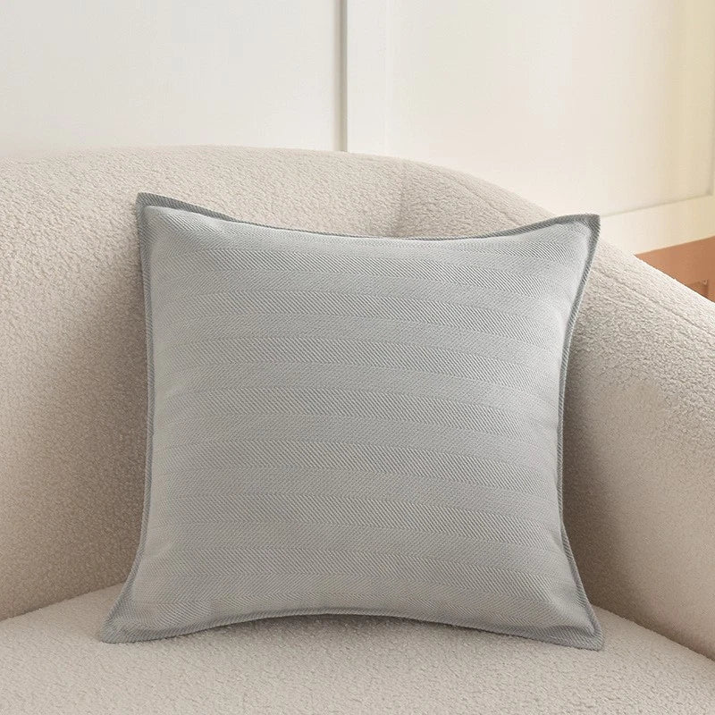2XCream Velvet Cushion Cover Herringbone jacquard cushion Pillow Case Sofa Decor