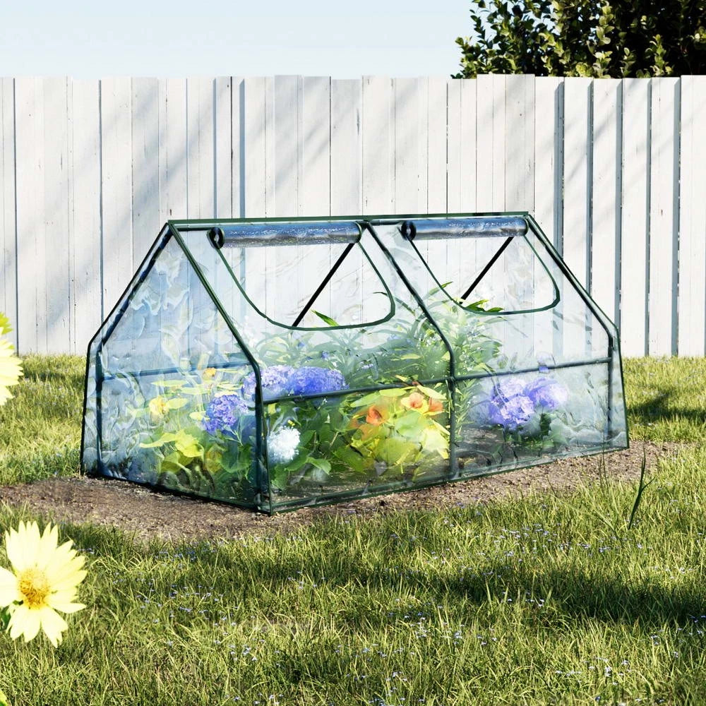 Green Fingers Greenhouse Mini Green House Raised Garden Bed Planter 0.9x1.8x0.9M