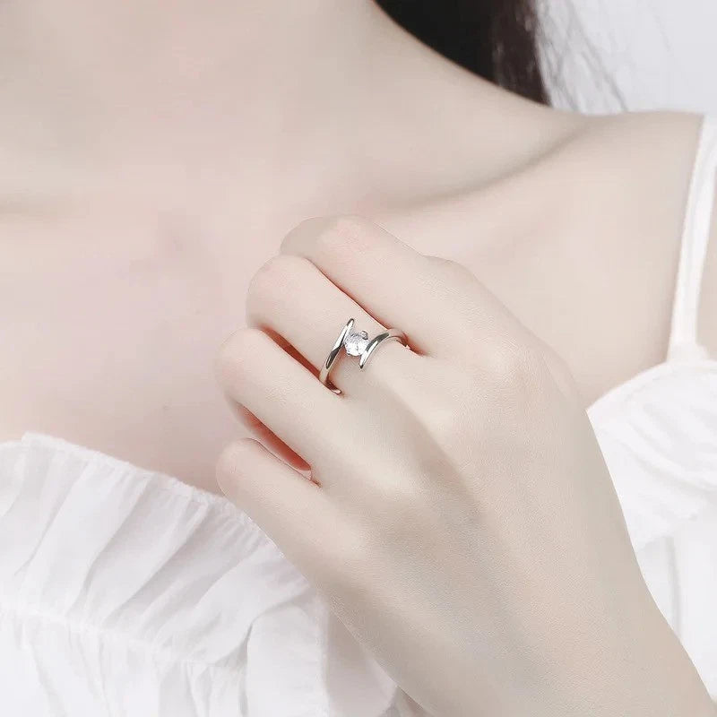 925 Sterling Silver Zircon Ring – Luxury Women’s Wedding & Party Jewelry