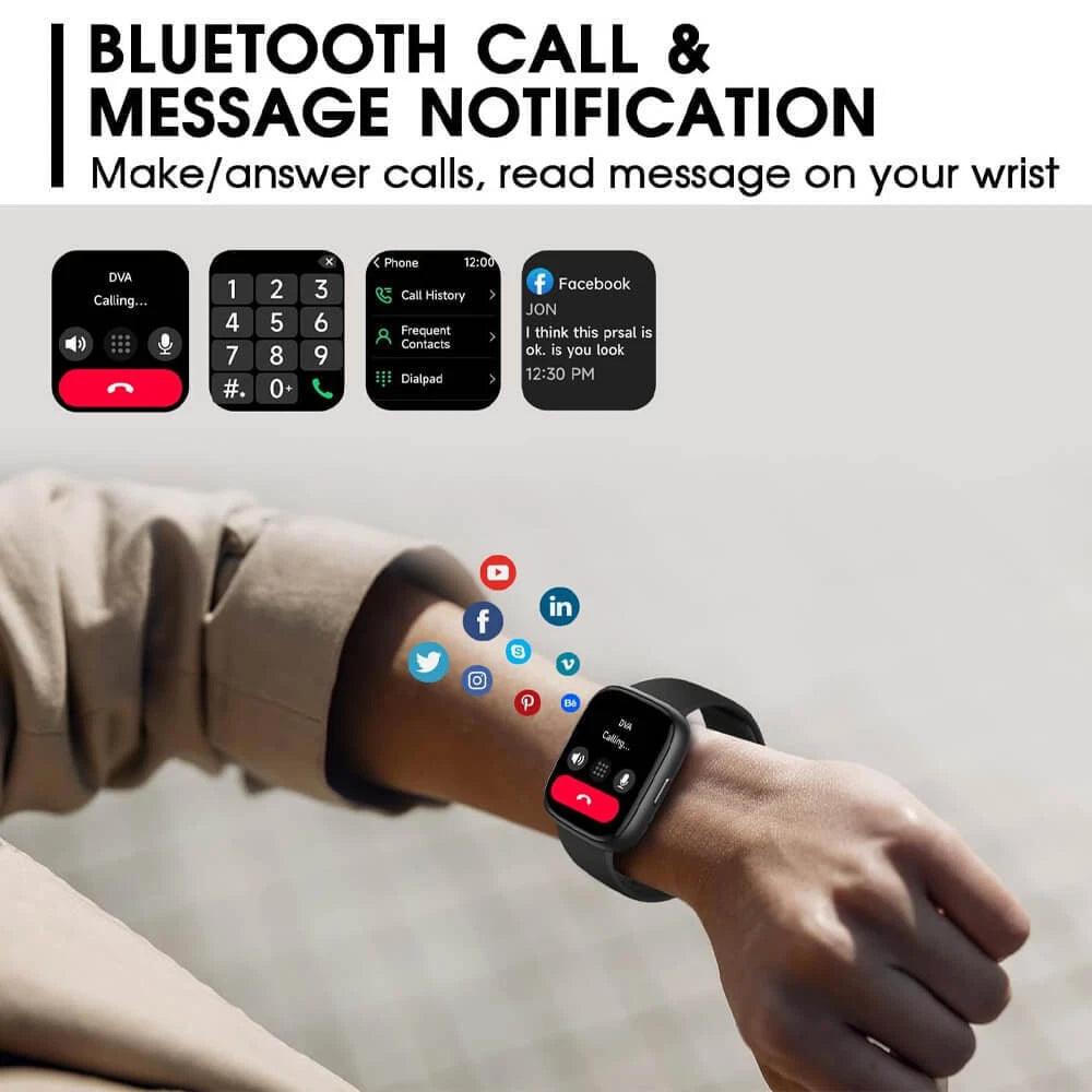 Vibeat Smart Watch for Men Women 1.83" Alexa Built-in Waterproof IP68 Smartwatch