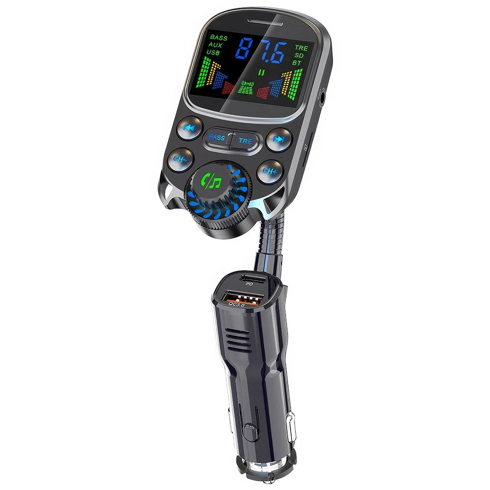 Bluetooth 5.3 Radio Car Kit Wireless FM Transmitter with USB Charger MP3 Player