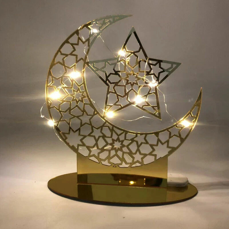 Ramadan EID Mubarak Muslim Copper Light Decorations Islamic Party Table Ornament
